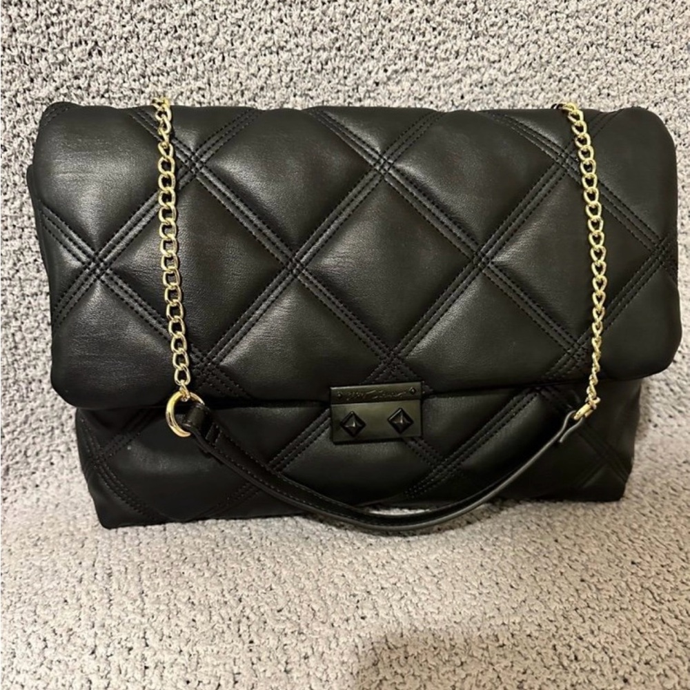 Betsey Johnson Black Quilted Crossbody